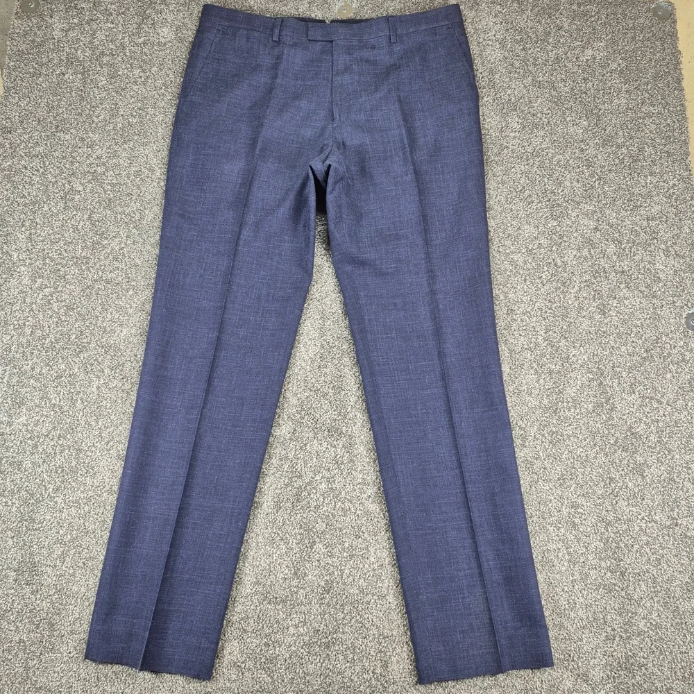 Banana Republic Dress Pants Mens 36x34 Blue Wool Silk Linen Vitale Barberis